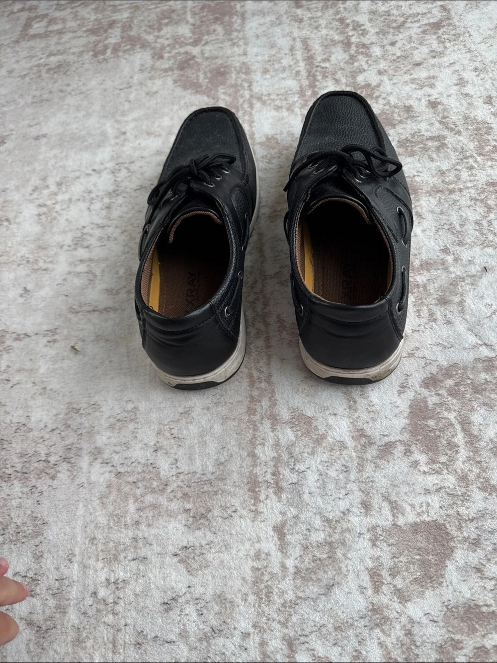 Men's Black Boat Shoes with Lace-Up Comfort